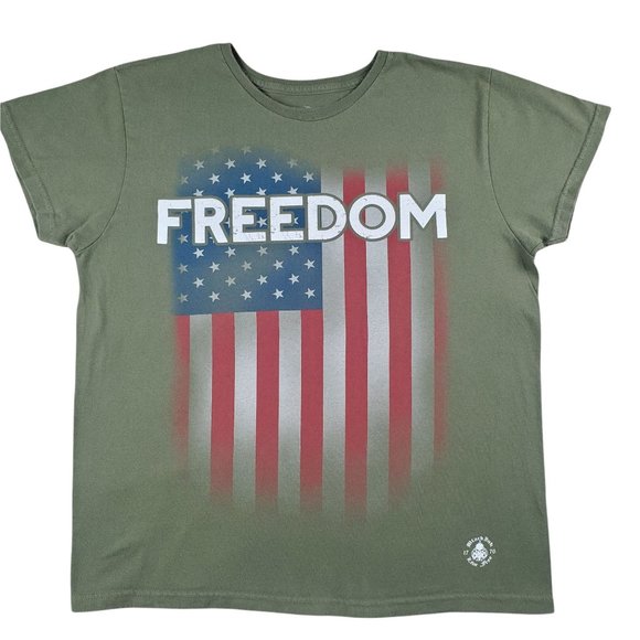 Black Ink Design Womens Green Army Tee Shirt Sz L - Picture 1 of 5